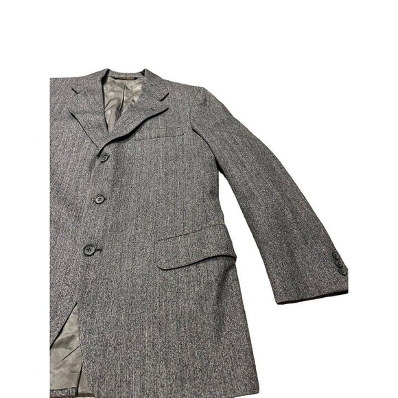 Majer Made In USA Men's Vintage Suit Blazer Gray Herringbone 44R (?) Hanover NH - Picture 2 of 9